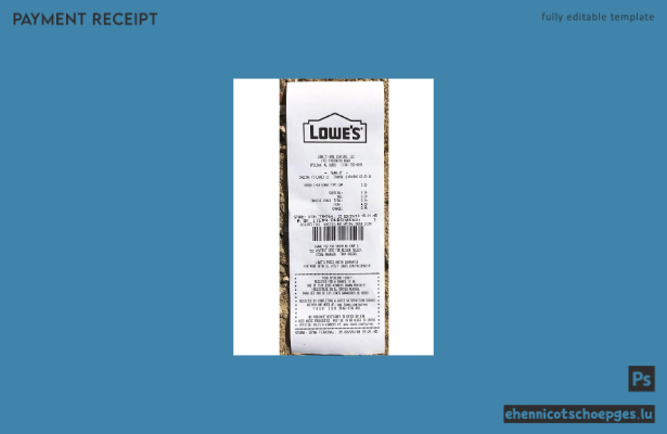USA Lowe's Zahlungsbeleg – Beispielvorschau